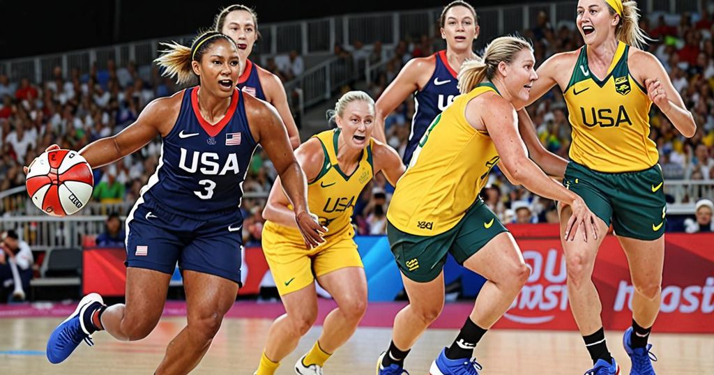 “Team USA Struggles but Prevails Against Aussies in Exhibition Match”